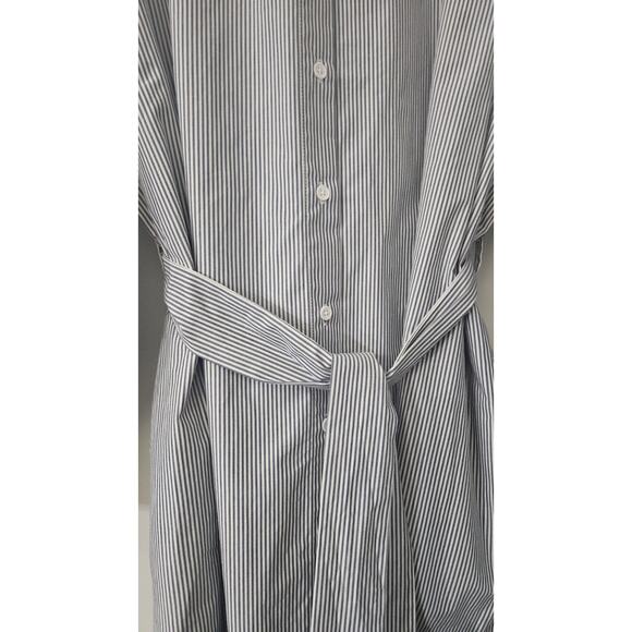 Ophelia Roe NWT Shirt Dress XL Striped Button-Up Balloon Sleeves Cotton Belt - Picture 6 of 11